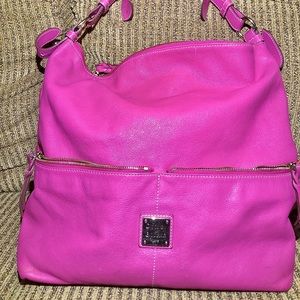 Dooney and Bourke Zip Pocket XL Hot Pink Hobo